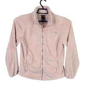 Womens The North Face Pink Fleece Jacket Full Zip 100% Polyester Soft Warm M